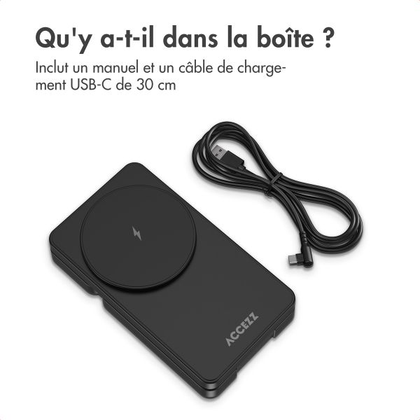 Accezz Chargeur sans fil pliable 3-in-1 MagSafe - 20W - Noir