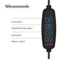 imoshion Lumière LED annulaire - Téléphone à lampe annulaire - Lampe annulaire avec trépied - Réglable - Noir