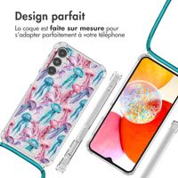 imoshion Coque Design avec cordon Samsung Galaxy A14 (5G/4G) - Jellyfish Watercolor