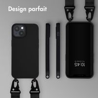 Selencia Coque silicone avec cordon amovible Apple iPhone 15 - Noir