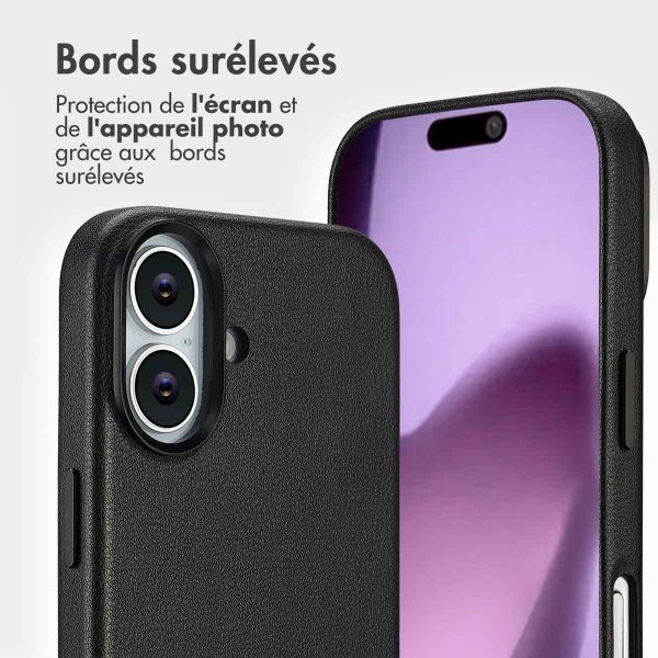 Accezz Étui de télephone portefeuille en cuir 2-en-1 avec MagSafe Apple iPhone 17 - Onyx Black