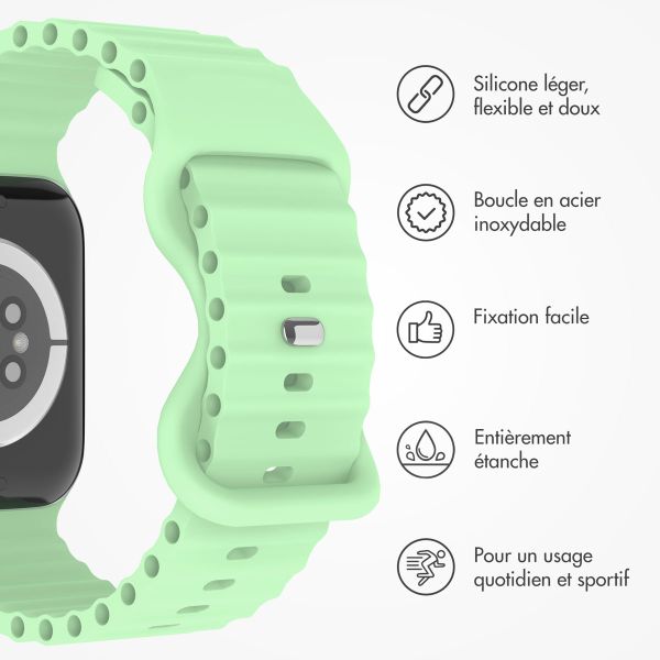 imoshion Bracelet Athletic en silicone Apple Watch Series 1 t/m 11 / SE / Ultra (44/45/46/49 mm) - Vert menthe