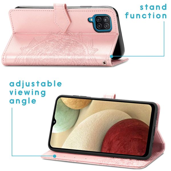 imoshion Etui de télephone Mandala Samsung Galaxy A12 - Rose Doré