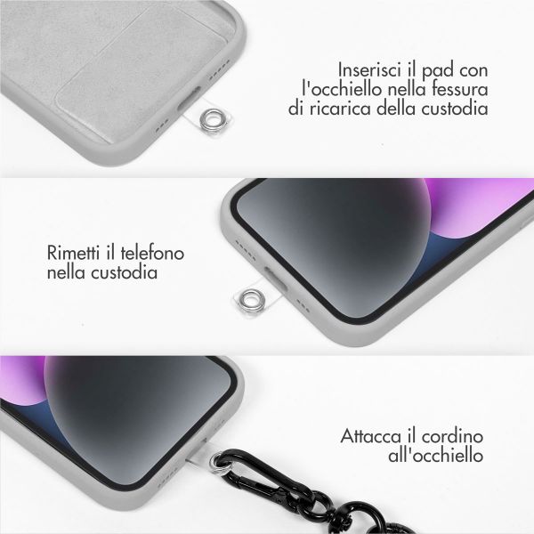 imoshion ﻿Cordon de téléphone universel taille unique - 10 mm d'épaisseur - Noir / Blanc