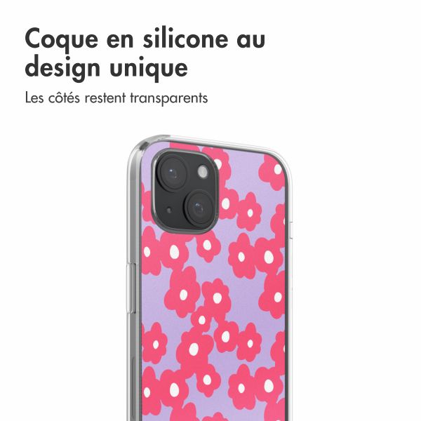 imoshion Coque design pour iPhone 15 - Dusty Rose Blossoms