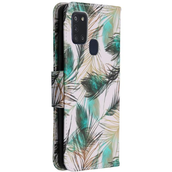 Coque silicone design Samsung Galaxy A21s - Gold Peacock