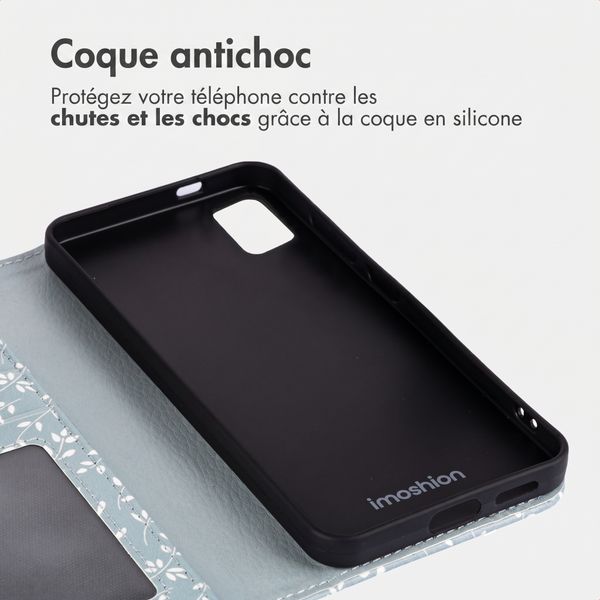 imoshion Étui de télephone portefeuille Design Samsung Galaxy A51 - Smoke Green Flowers