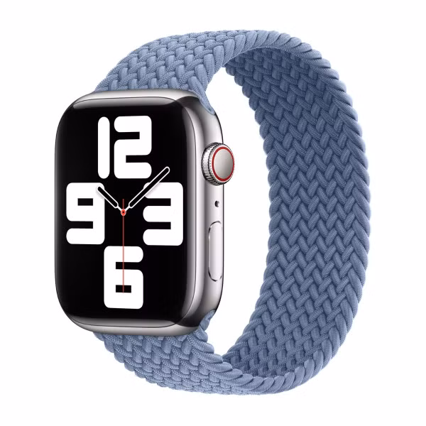 Apple 4 Pack Bracelet Solo tressé Apple Watch| 44/45/46/49 mm - Taille 6 - (PRODUCT)RED / Beige / Slate Blue / Maize