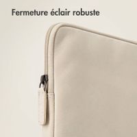 Accezz Pochette ordinateur Leather avec fermeture éclair 15-16 pouces - Beige