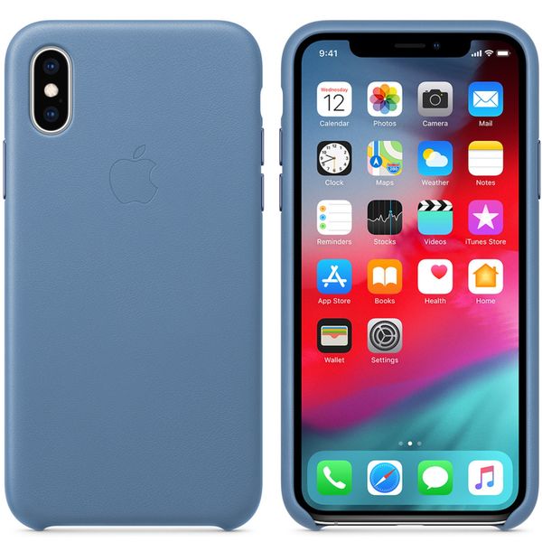 Apple Coque Leather iPhone Xs - Cornflower