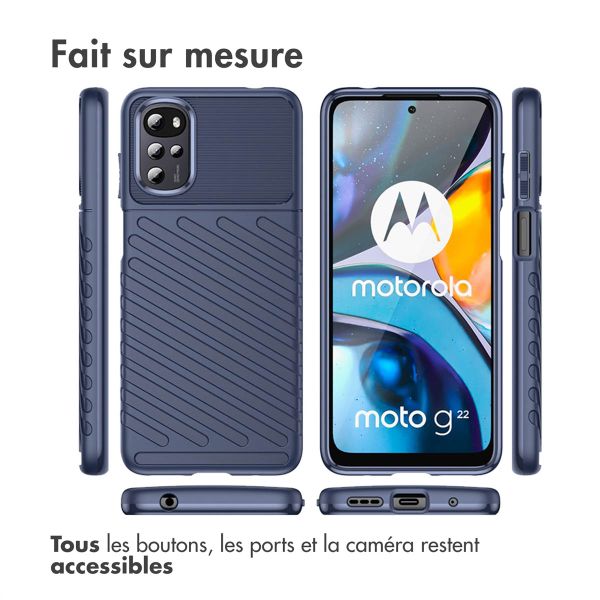 imoshion Coque arrière Thunder Motorola Moto G22 / E32 / E32s - Bleu foncé