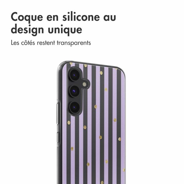 imoshion Coque design pour Samsung Galaxy A54 - Sparkle Lines Lavender