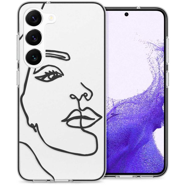 imoshion Coque Design Samsung Galaxy S23 - Visage abstrait - Noir