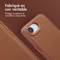 Accezz Coque arrière en cuir avec MagSafe Apple iPhone 16e - Sienna Brown