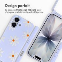 imoshion Coque design en silicone avec cordon Apple iPhone 17 - Lila Flower Distance
