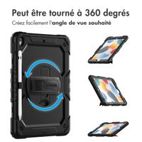 Accezz ﻿Coque arrière robuste avec bandoulière iPad 9 (2021) 10.2 pouces / iPad 8 (2020) 10.2 pouces / iPad 7 (2019) 10.2 pouces - Noir