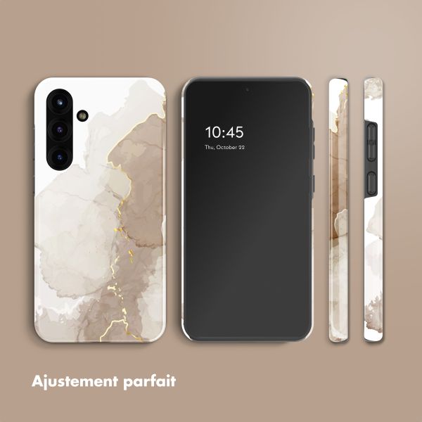 Selencia Coque arrière Vivid Samsung Galaxy S25 Plus - Marble Light Brown