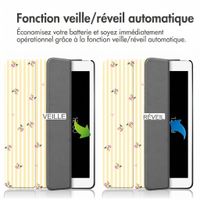 imoshion Coque tablette Design Trifold Apple iPad 9 (2021) 10.2 pouces / iPad 8 (2020) 10.2 pouces / iPad 7 (2019) 10.2 pouces - Garden Stripes