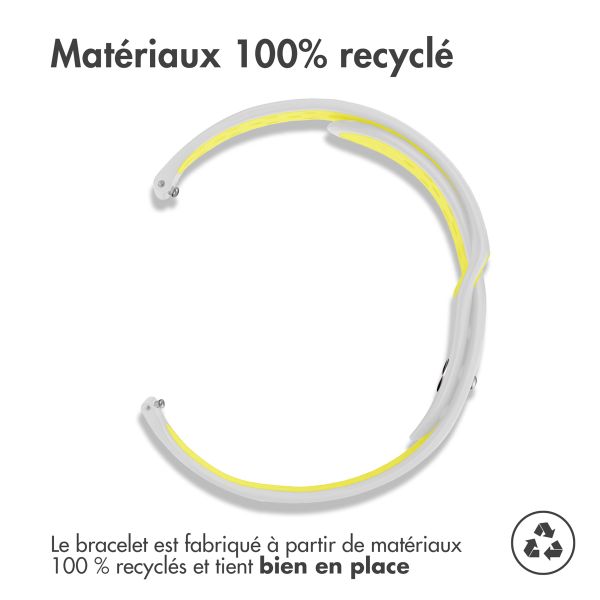 imoshion Bracelet sportif en silicone - Connexion universelle de 20 mm - Gris clair / Néon Jaune