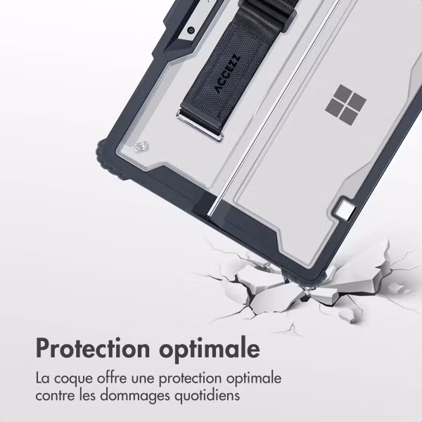Accezz Coque Rugged avec support Microsoft Surface Pro 9 / Pro 10 / Pro 11 - Noir
