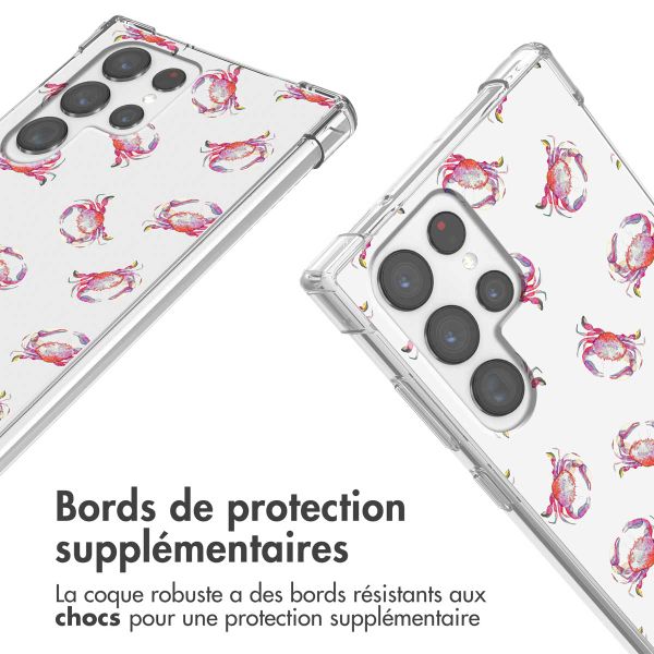 imoshion Coque Design avec cordon Samsung Galaxy S22 Ultra - Crab Watercolor