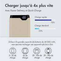imoshion Batterie externe - 20.000 mAh - Quick Charge et Power Delivery - Sable