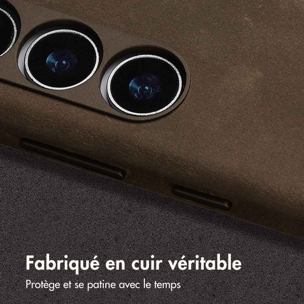 Accezz Coque MagSafe en cuir vintage Samsung Galaxy S24 / S25 - Rustic Brown