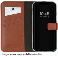 Selencia Étui portefeuille en cuir véritable Apple iPhone 14 Plus - Marron clair