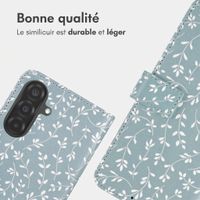 imoshion Étui de télephone portefeuille Design Samsung Galaxy A57 (5G) - Smoke Green Flowers