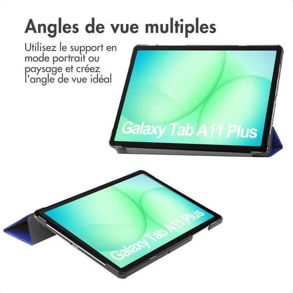 imoshion Coque tablette Trifold Samsung Galaxy Tab A11 Plus - Cobalt Blue
