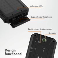 imoshion Solar Powerbank - Batterie externe avec panneau solaire - Charge rapide et fourniture d'énergie - 10.000 mAh - Noir