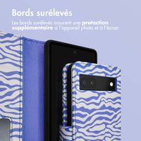imoshion Étui de télephone portefeuille Design Google Pixel 6a - White Blue Stripes