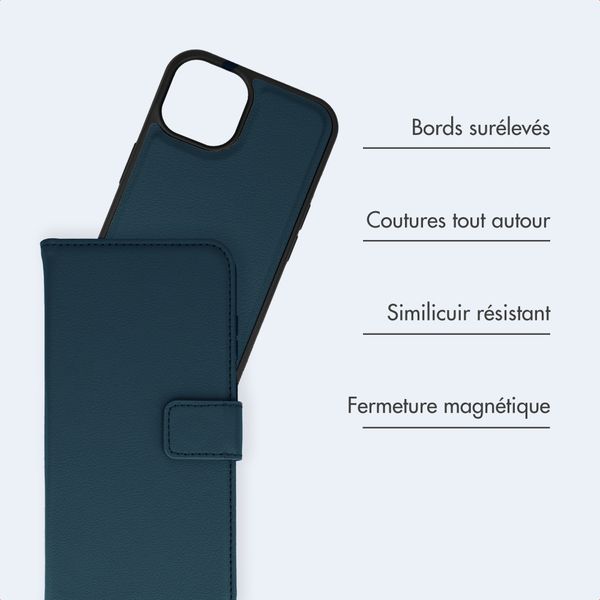 imoshion Étui portefeuille luxe 2-en-1 amovible Apple iPhone 13 - Bleu