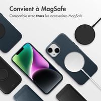 Accezz Coque arrière en cuir avec MagSafe Apple iPhone 14 - Nightfall Blue