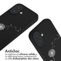 imoshion Coque design en silicone avec cordon Apple iPhone 16 - Dandelion Black
