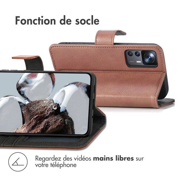 imoshion Étui de téléphone portefeuille Luxe Xiaomi 12T (Pro) - Brun