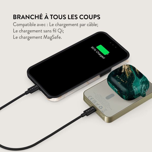 Burga Magnetic powerbank 5.000 mAh - Geschikt voor MagSafe | Emerald Pool - Gold