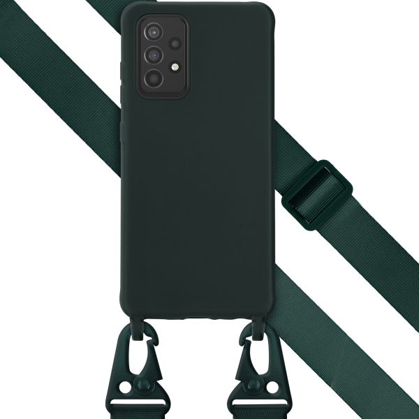 Selencia Coque silicone avec cordon amovible Samsung Galaxy A52(s) (5G/4G) - Vert foncé