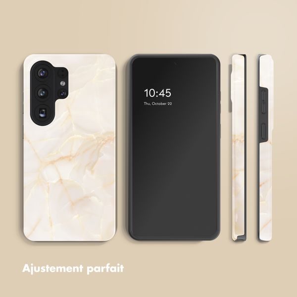 Selencia Coque arrière Vivid Samsung Galaxy S26 Ultra - Golden Beige Marble