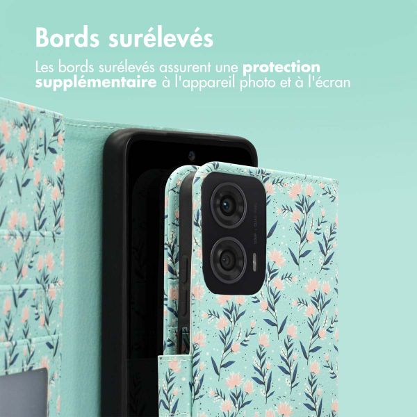 imoshion Étui de télephone portefeuille Design Motorola Moto G24 Power - Blue Flowers
