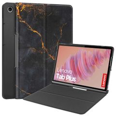 imoshion Étui de télephone portefeuille Design Lenovo Tab Plus - Black Marble