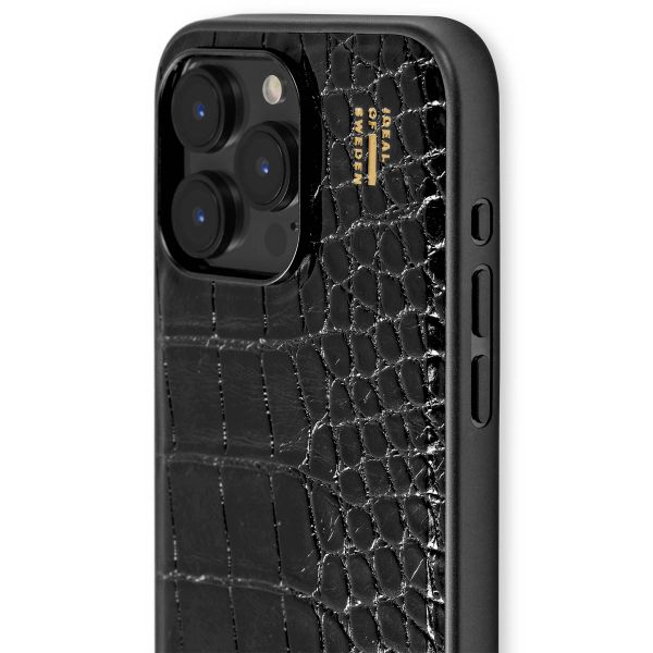 iDeal of Sweden Coque Vegan Leather iPhone 14 Pro Max - Black Croco