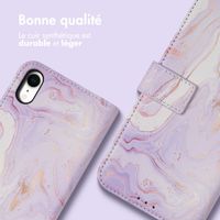 imoshion Étui de télephone portefeuille Design Apple iPhone Xr - Purple Marble
