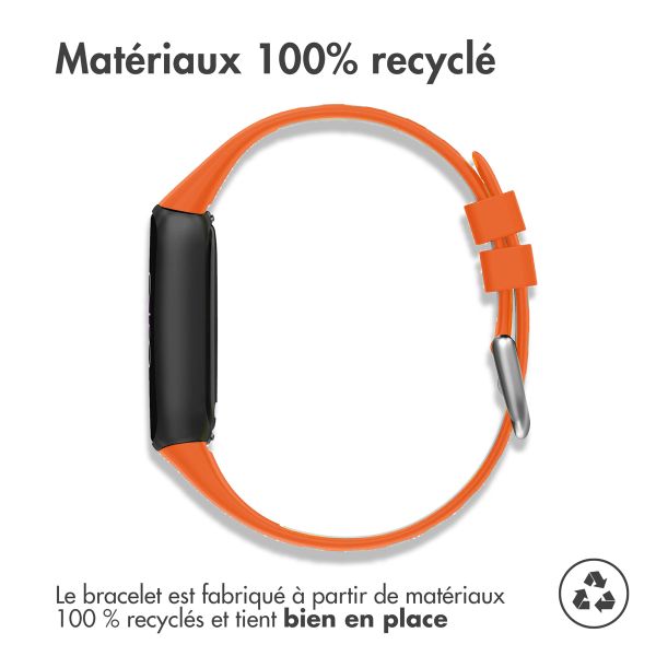 imoshion Bracelet sportif en silicone Fitbit Luxe - Orange/Gris