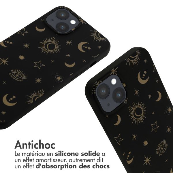 imoshion Coque design en silicone avec cordon Apple iPhone 14 Plus - Sky Black