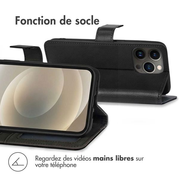 imoshion Étui de télephone portefeuille de luxe Apple iPhone 13 Pro - Noir