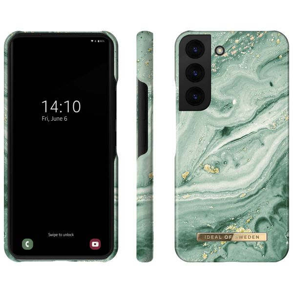 iDeal of Sweden Coque Fashion Samsung Galaxy S22 - Mint Swirl Marble