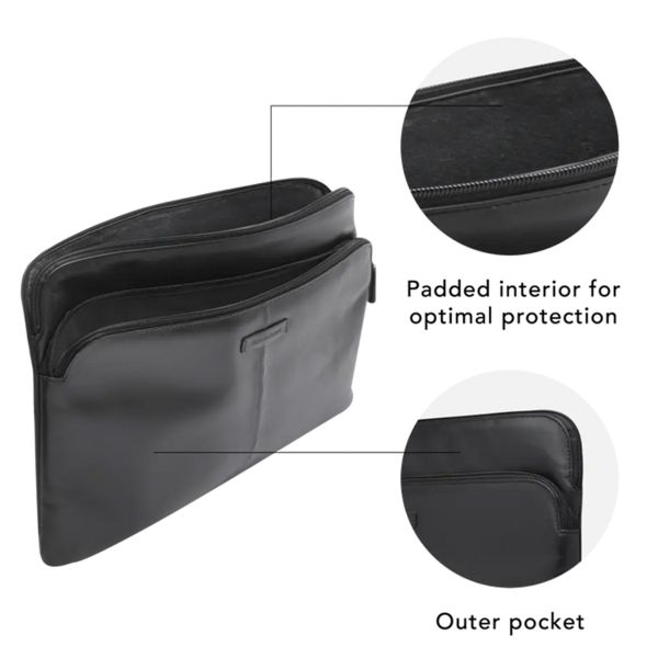 dbramante1928 Skagen Pro+ Sleeve - Pochette ordinateur 13 pouces - Cuir véritable - Apple MacBook Pro 13 pouces / Air 13 pouces - Black