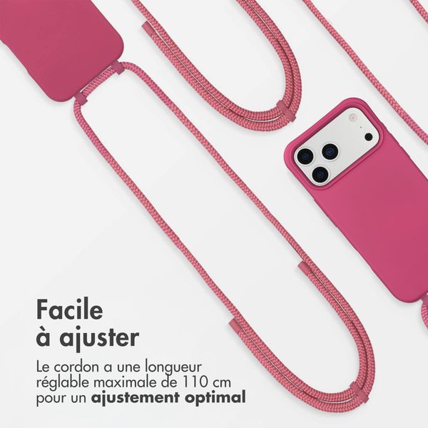 imoshion Coque arrière Color avec cordon amovible et MagSafe Apple iPhone 17 Pro Max - Raspberry