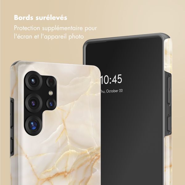 Selencia Coque arrière Vivid Samsung Galaxy S25 Ultra - Golden Beige Marble